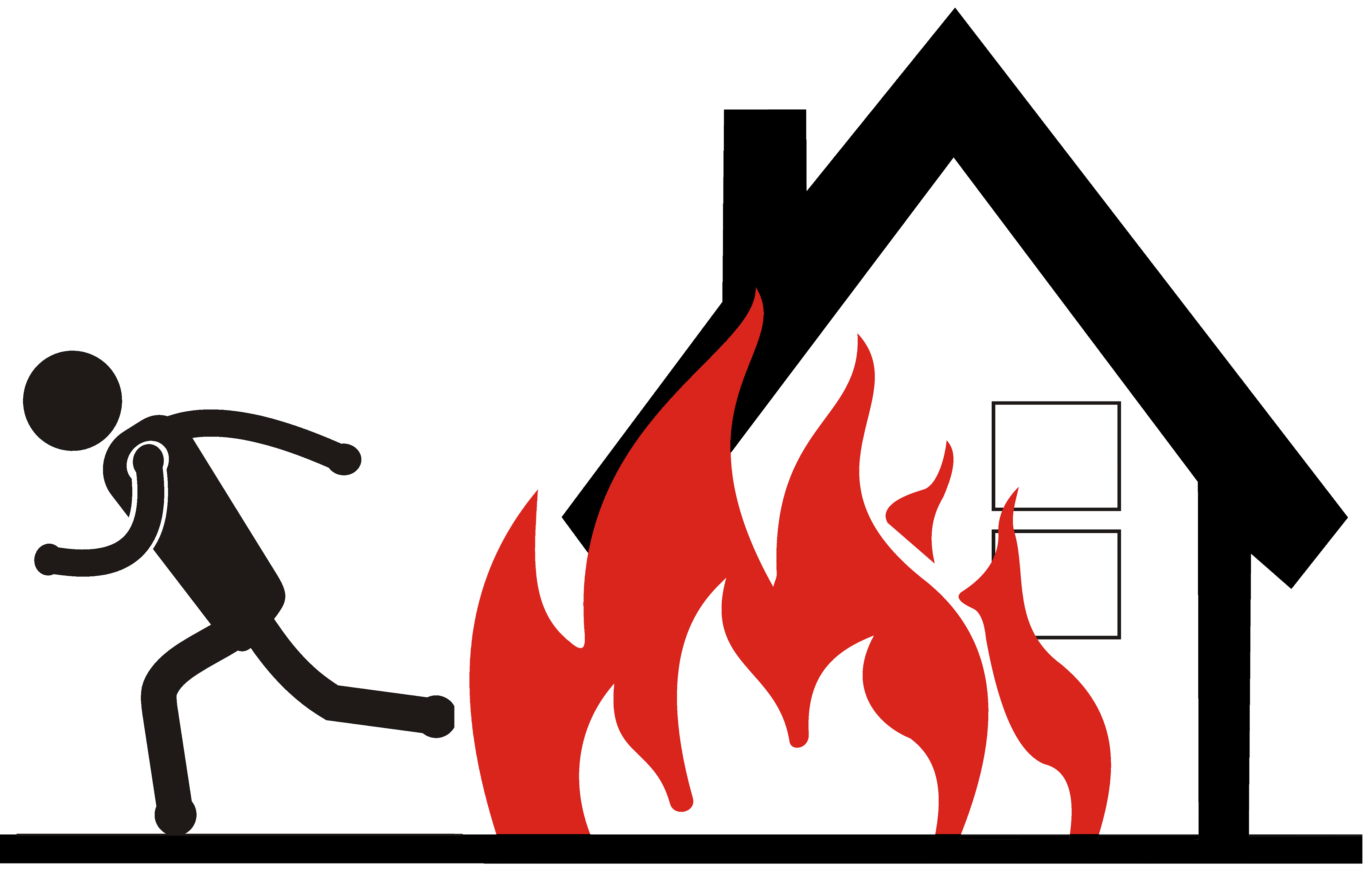 Feuer Wohnhaus mit Person