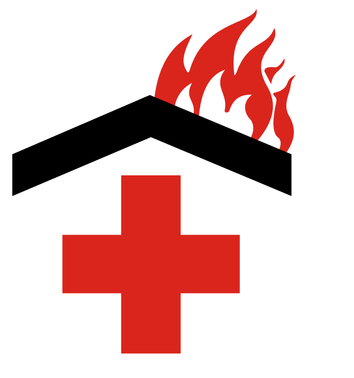 Klinik Krankenhaus Feuer Piktogramk